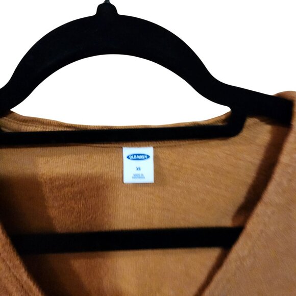 Old Navy Womens XS Brown V-Neck Wrap Tie Short Sleeve Top - Picture 3 of 3